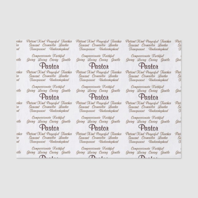 Pastor Attributes Tissue Paper (Front)