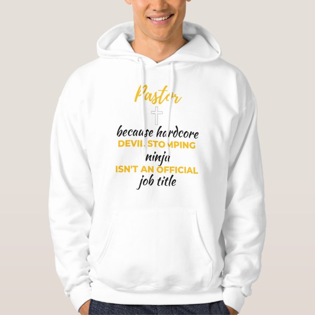 Pastor Because Hardcore Devil Stomping Ninja bl Hoodie (Front)