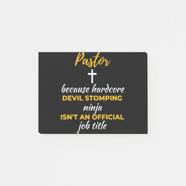Pastor Because Hardcore Devil Stomping Ninja Post-it Notes (Front)