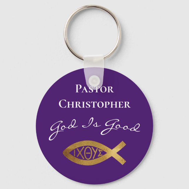 Pastor Christian Church God Is Good Ministry Keychain (Front)