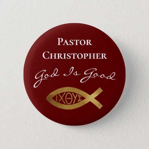 Pastor Christian Church God Is Good Ministry Red Button