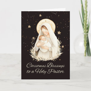 Pastor Christmas Blessings Madonna and Child Card