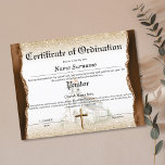 Pastor Church Certificate of Ordination<br><div class="desc">Pastor Church Certificate of Ordination Ministry</div>