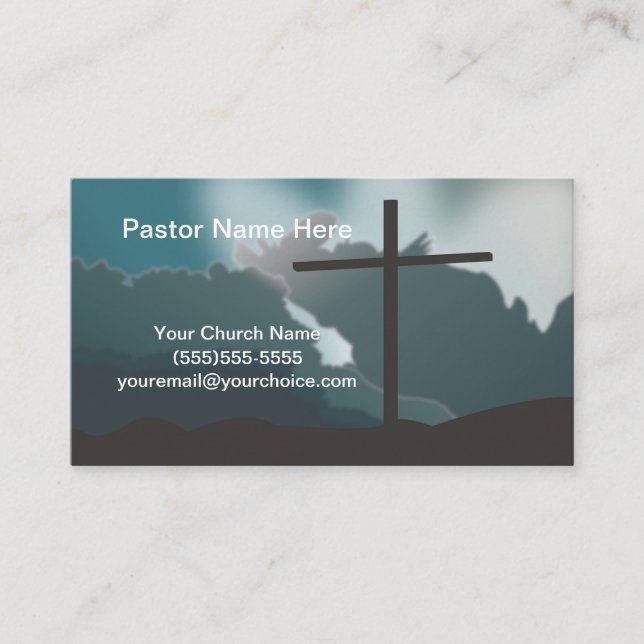 Pastor Church with Cross Business Card (Front)