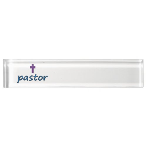 Pastor Cross2 Desk Name Plate