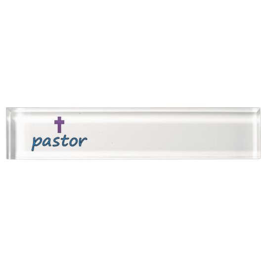Pastor Cross2 Desk Name Plate