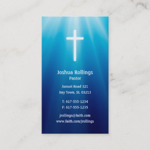 Pastor Cross Elegant Business Card