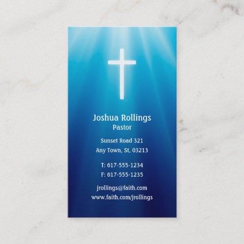 Pastor  Cross Elegant Business Card
