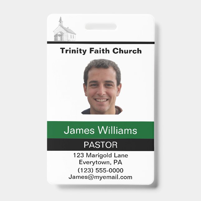 Pastor Custom ID Badge (Front)