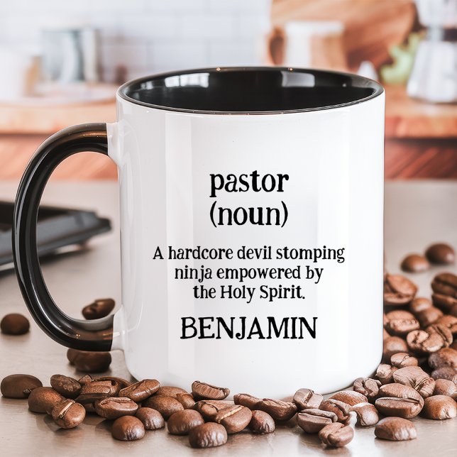 Pastor Definition Funny Religious Custom Name Mug (Creator Uploaded)