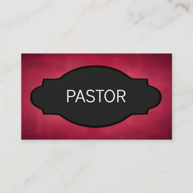 Pastor Elegant Name Plate Business Card (Front)