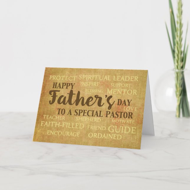 Pastor Fathers Day Qualities of Father Card (Front)