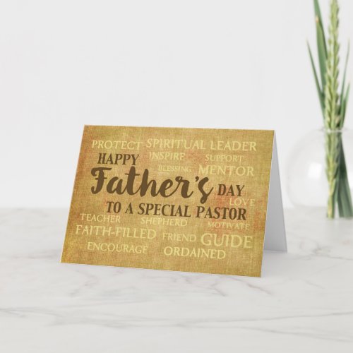 Pastor Fathers Day Qualities of Father Thank You Card