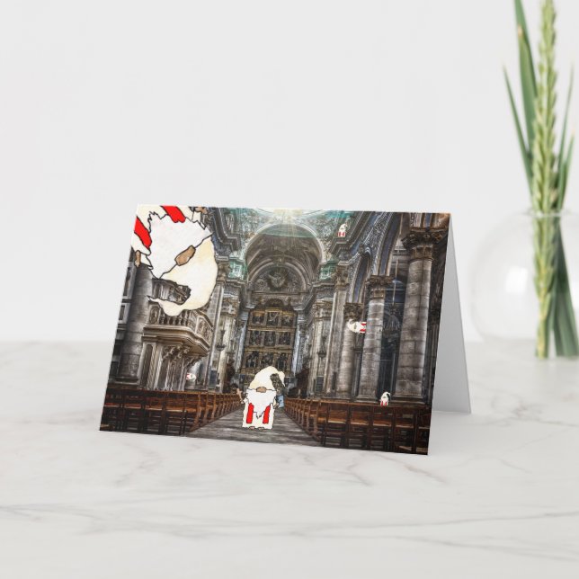 Pastor Gnome Cathedral Greeting Cards (Front)