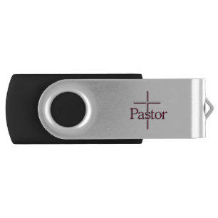 Pastor Gray Cross Flash Drive