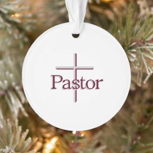 Pastor Gray Cross Ornament