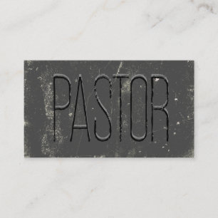 Pastor Gray Grunge Chalkboard Church Business Card