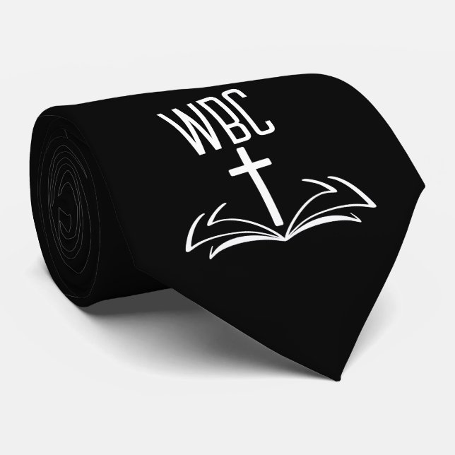  Pastor Initials Church Name Cross Bible Neck Tie (Rolled)