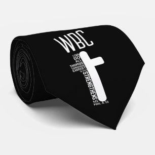 Pastor Initials Church Name Philippians 4 13 Neck Tie