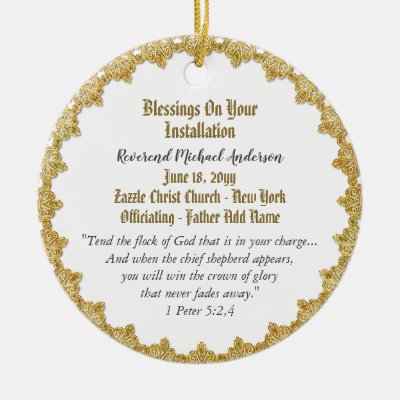 Pastor Installation Gift Personalized Priest Ceramic Ornament