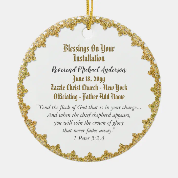 Personalized with NAME and Church Special PASTOR Christmas Ornament Gift 