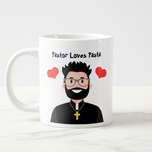 Pastor Loves Pasta Giant Coffee Mug