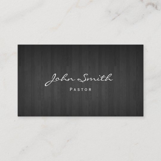 Pastor Minister Classy Dark Wood Church Business Card