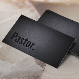 Pastor Minister Elegant Dark Minimal Business Card