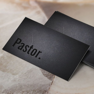 Pastor Minister Elegant Dark Minimal Business Card