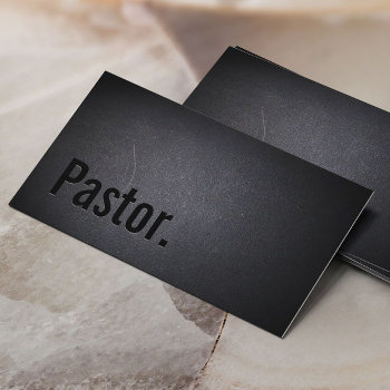 Pastor Minister Elegant Dark Minimal Business Card by cardfactory at Zazzle
