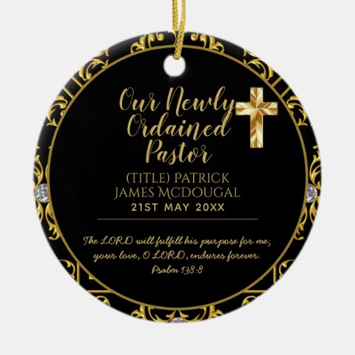 Pastor Newly Ordained Installation Gift Customized Ceramic Ornament