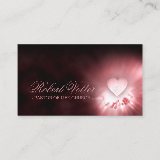 Pastor Of Live Church Heart In The Hands Card (Front)