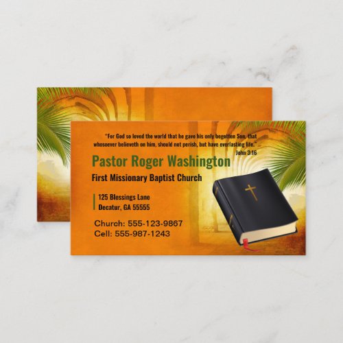 Pastor or Deacon Bible Church Business Card