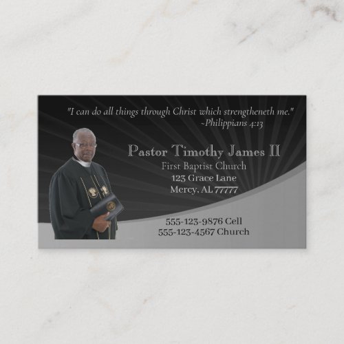 Pastor or Deacon Photo Business Card