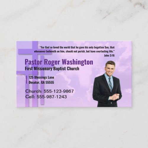 Pastor or Deacon Photo Church Business Card