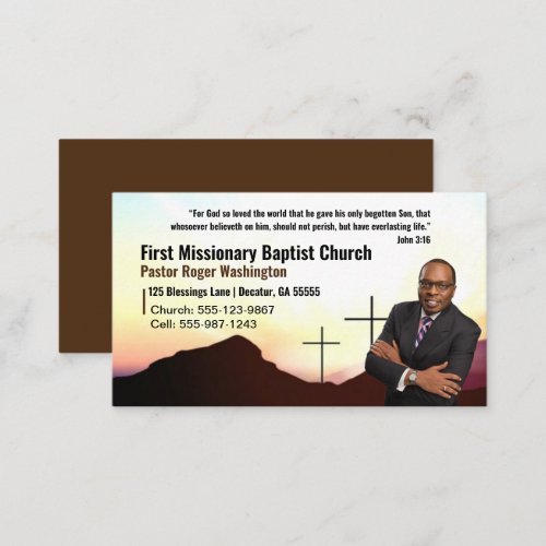 Pastor or Deacon Photo Church Business Card