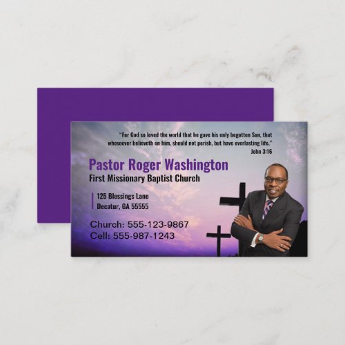 Pastor or Deacon Photo Church Business Card