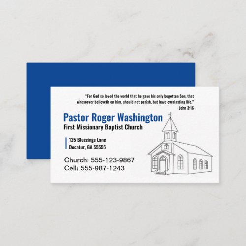 Pastor or Deacon Photo Church Business Card