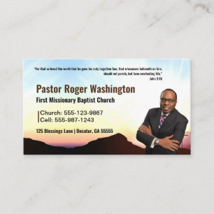 Pastor or Deacon Photo Church Business Card