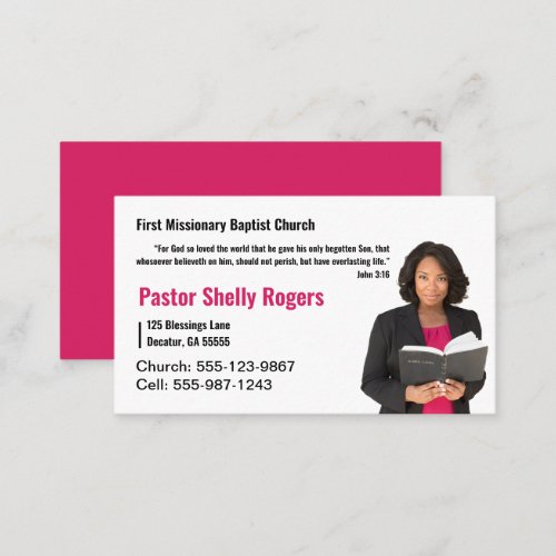 Pastor or Deacon Photo Church Business Card