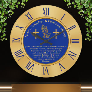 Pastor or Priest Ordination Gifts, Personalized Large Clock