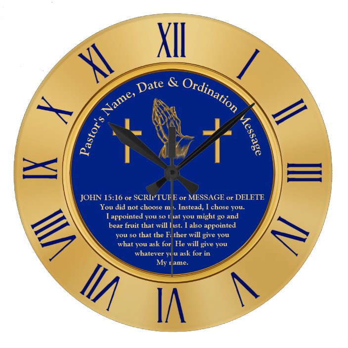 Pastor or Priest Ordination Gifts, Personalized Large Clock