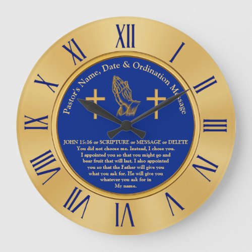 Pastor or Priest Ordination Gifts Personalized Large Clock