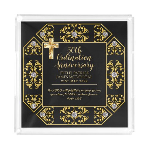 PASTOR Ordination Anniversary Bible Verse Gift New Acrylic Tray