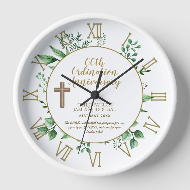 PASTOR Ordination Anniversary Verse - Personalized Clock (Front)