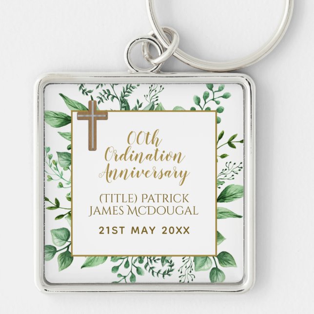 PASTOR Ordination Anniversary Verse - Personalized Keychain (Front)