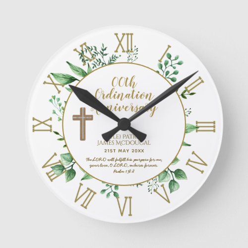 PASTOR Ordination Anniversary Verse _ Personalized Round Clock