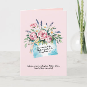 ✝️ Pastor Pastor's Wife Appreciation Anniversary Letterpress Thank You Card