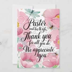 ✝️ Pastor Pastor's Wife Appreciation Anniversary Thank You Card