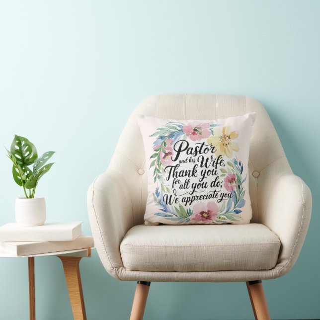 ✝️ Pastor Pastor's Wife Appreciation Anniversary   Throw Pillow (Chair)